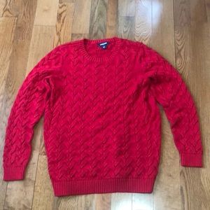 Red Cable Knit Sweater ❤️ Lands’ End ❤️ Like New